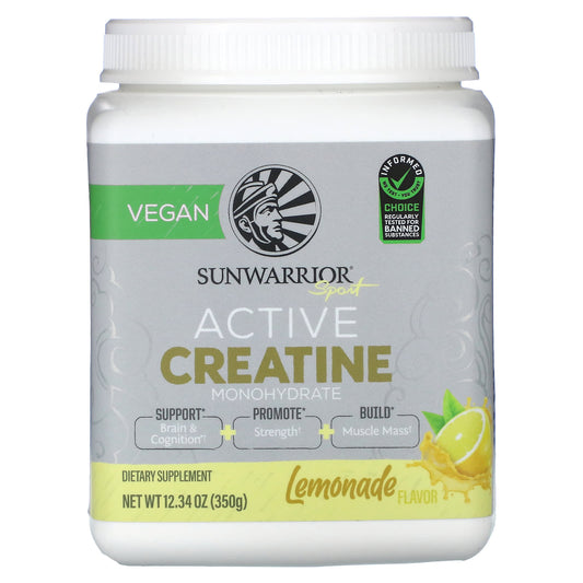Sunwarrior, Sport, Active Creatine Monohydrate, Lemonade , 12.34 oz (350 g) - Image 1
