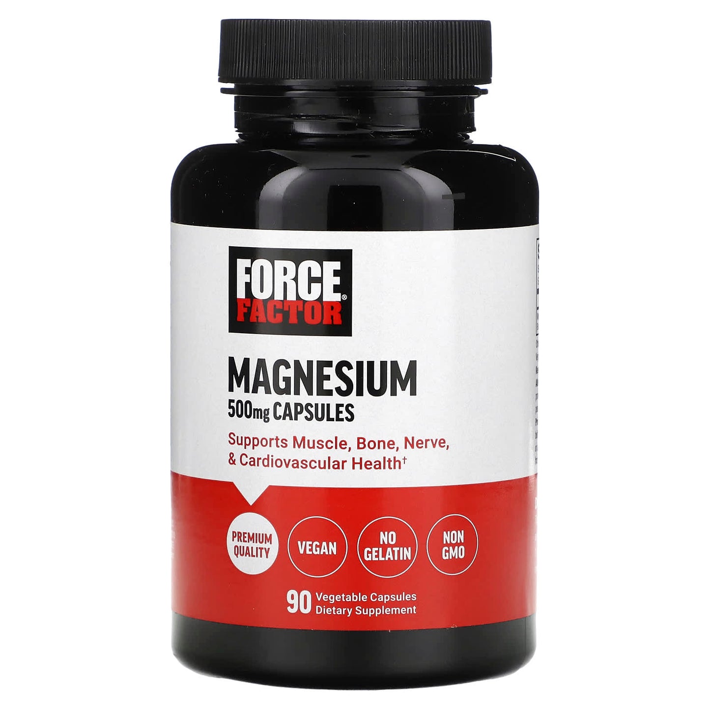 Force Factor Magnesium 500mg - 90 Veg Capsules for Total Health - Image 1