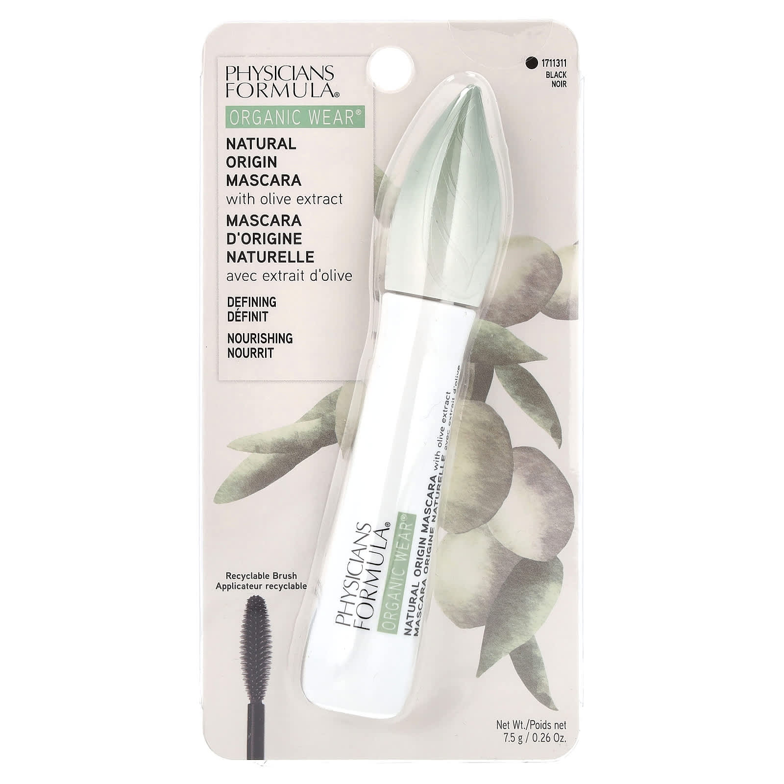 Physicians Formula, Organic Wear, Natural Origin Mascara, 1711311 Black, 0.26 oz (7.5 g) - Image 2