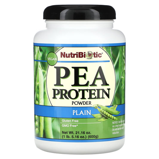 NutriBiotic, Pea Protein Powder, Plain, 21.16 oz (600 g) - Image 1