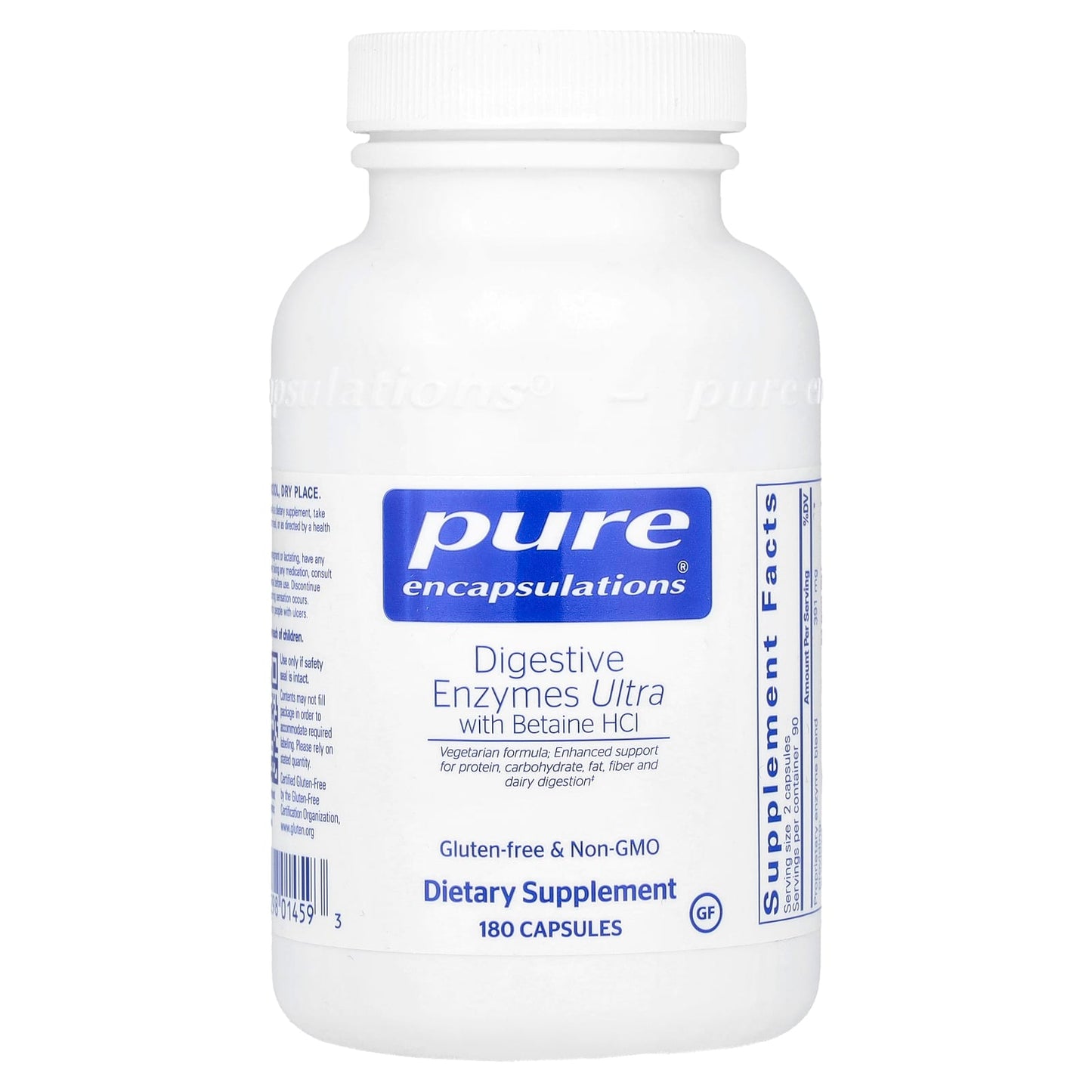 Pure Encapsulations, Digestive Enzymes Ultra with Betaine HCl, 180 Capsules - Image 1