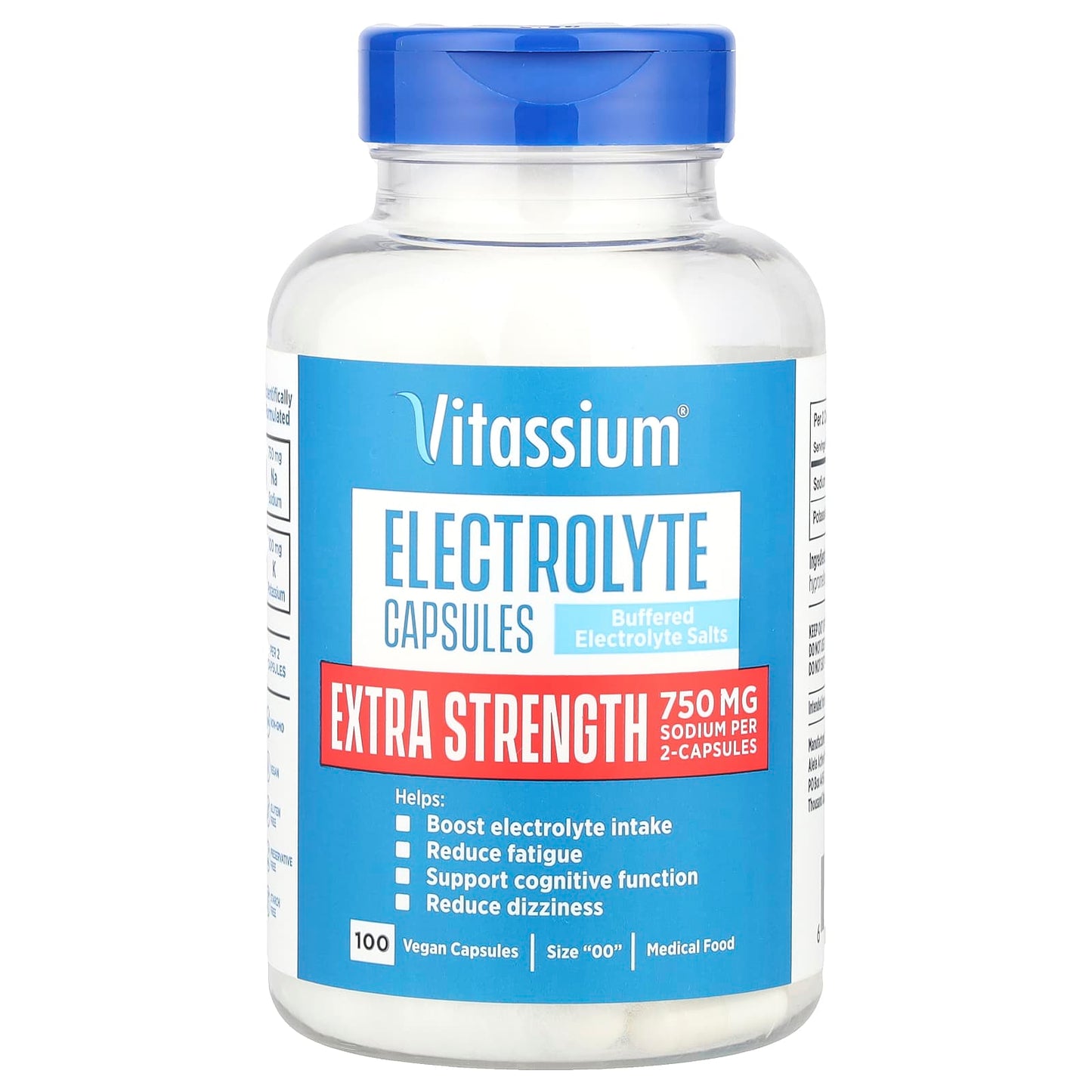 Vitassium, Electrolyte Capsules, Extra Strength, Size "00", 100 Vegan Capsules - Image 1