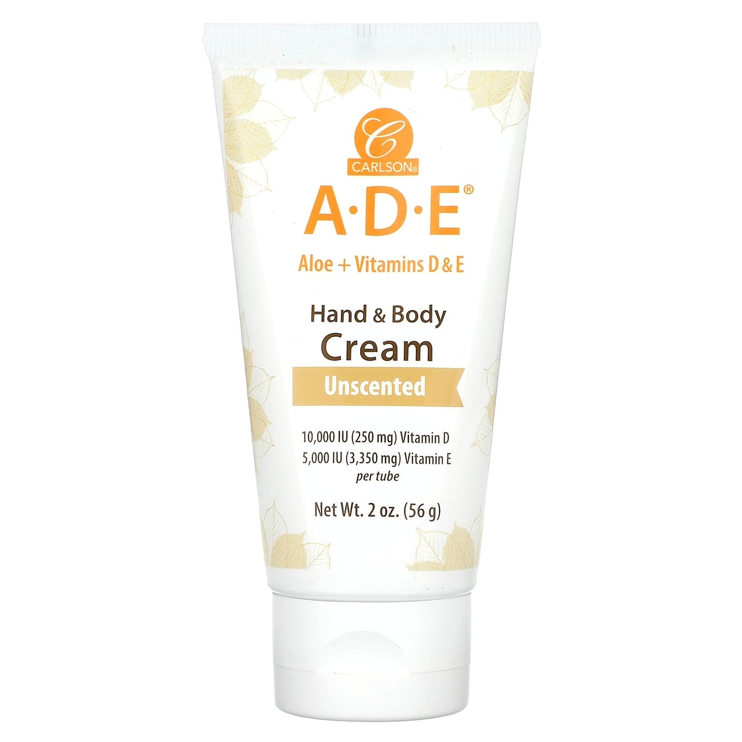 Unscented Hand & Body Cream with Vitamins D & E by Carlson - 2 oz (56 g) - Image 1