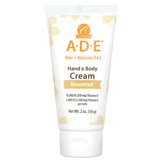 Unscented Hand & Body Cream with Vitamins D & E by Carlson - 2 oz (56 g) - Image 1