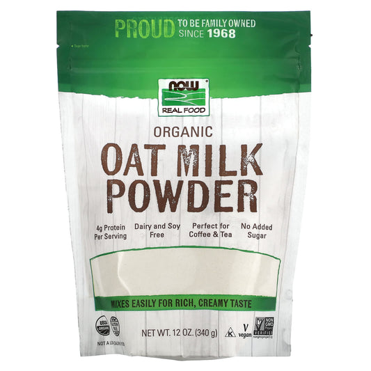NOW Foods, Real Food, Organic Oat Milk Powder, 12 oz (340 g) - Image 1