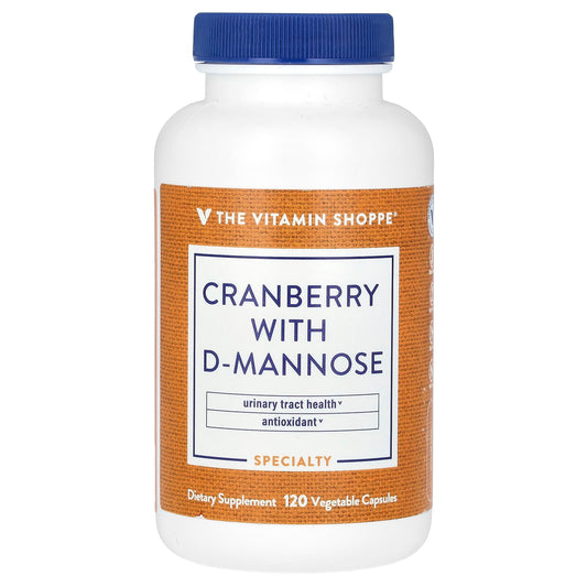 The Vitamin Shoppe, Cranberry With D-Mannose, 120 Vegetable Capsules - Image 1