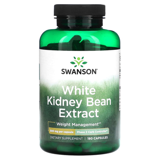 Swanson, White Kidney Bean Extract, 500 mg, 180 Capsules - Image 1