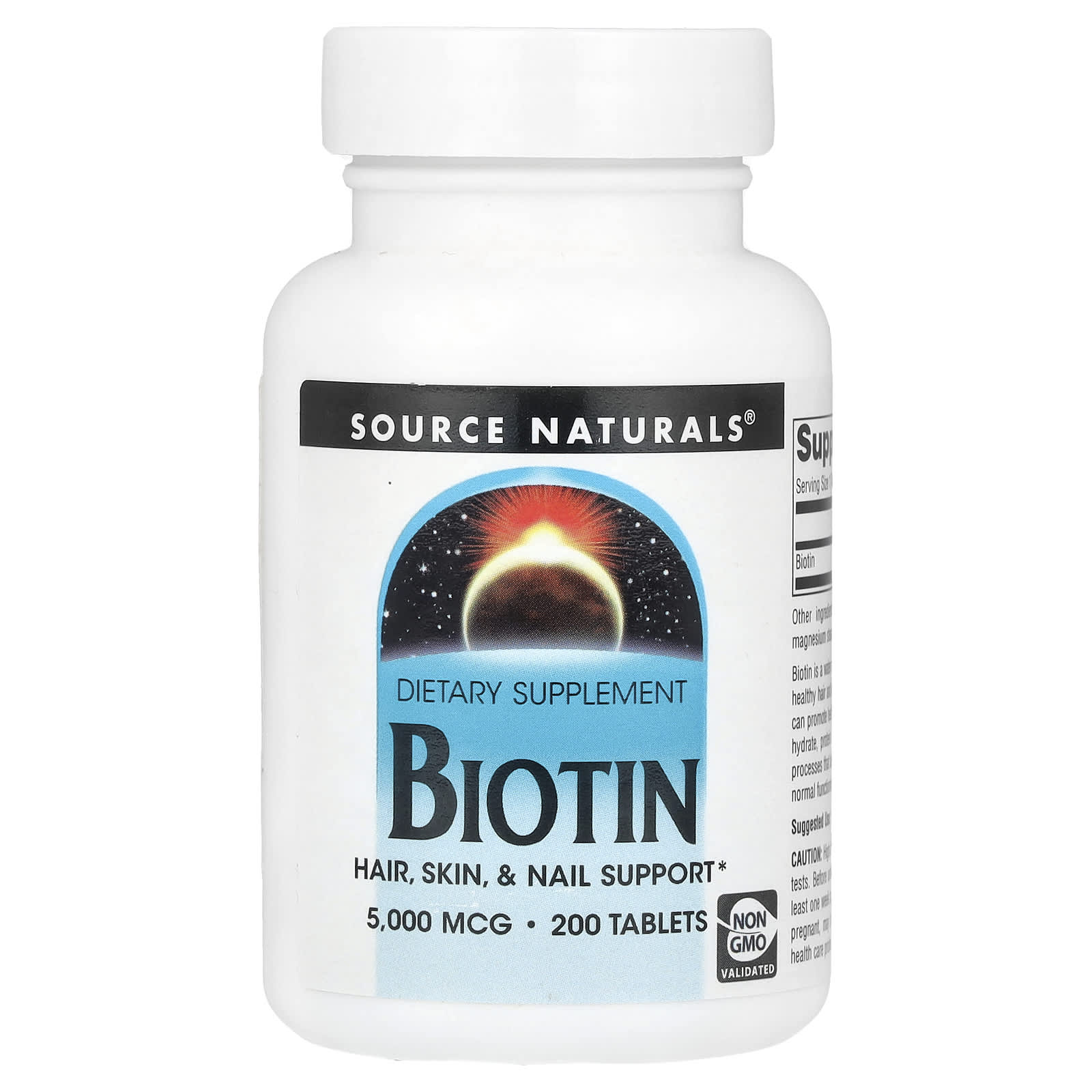 Source Naturals, Biotin, 5,000 mcg , 200 Tablets - Image 1