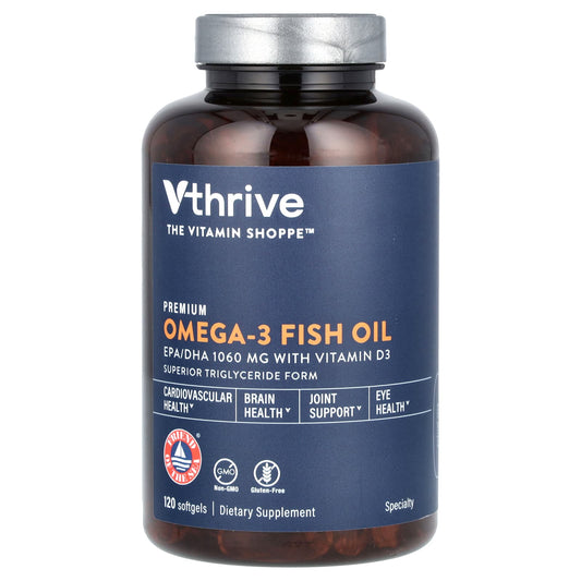 Vthrive, Premium Omega-3 Fish Oil, 120 Softgels - Image 1