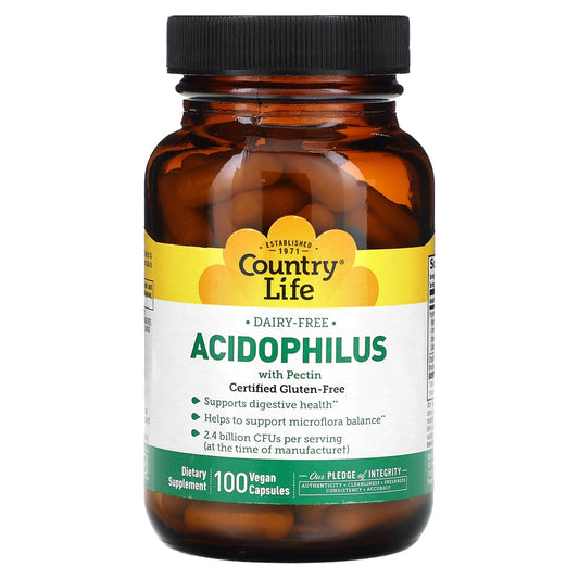 Country Life Acidophilus Probiotics, 100 Vegan Capsules | Digestive Health Support - Image 1