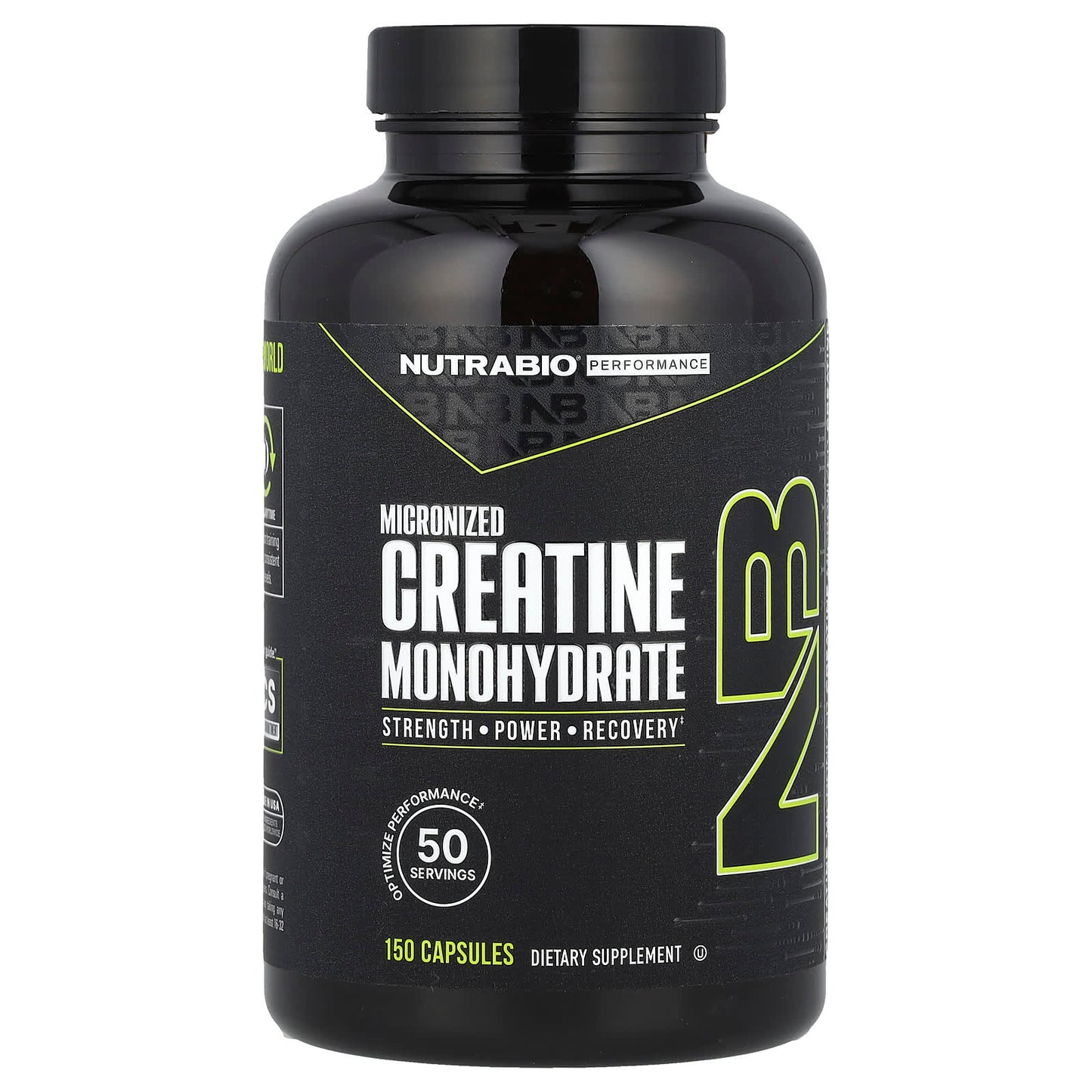 NutraBio, Performance, Micronized Creatine Monohydrate, 150 Capsules (833 mg per Capsule) - Image 1