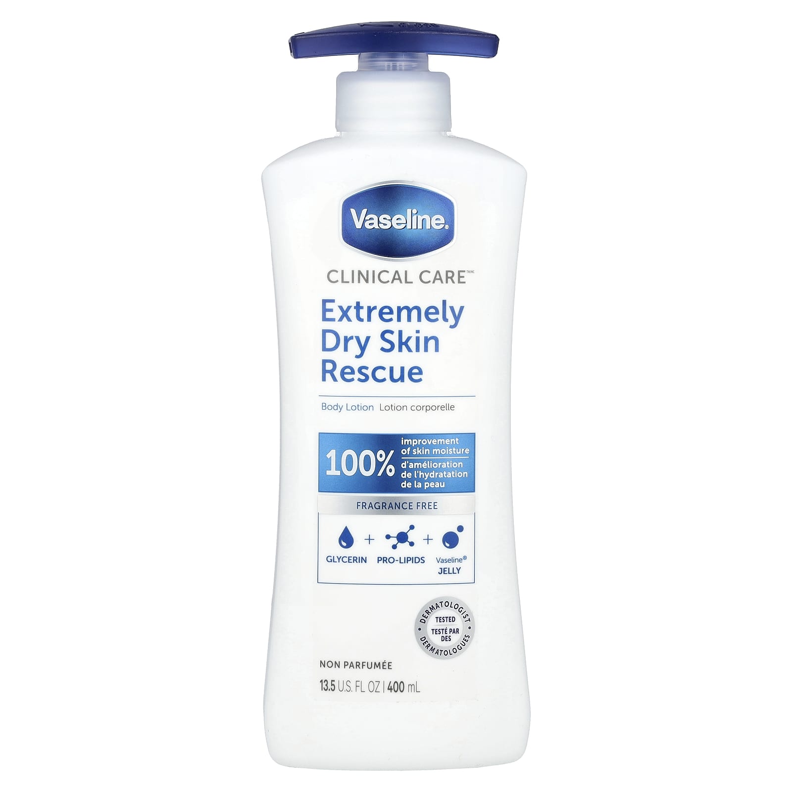 Vaseline, Clinical Care™, Extremely Dry Skin Rescue Body Lotion, Fragrance Free, 13.5 fl oz (400 ml) - Image 1