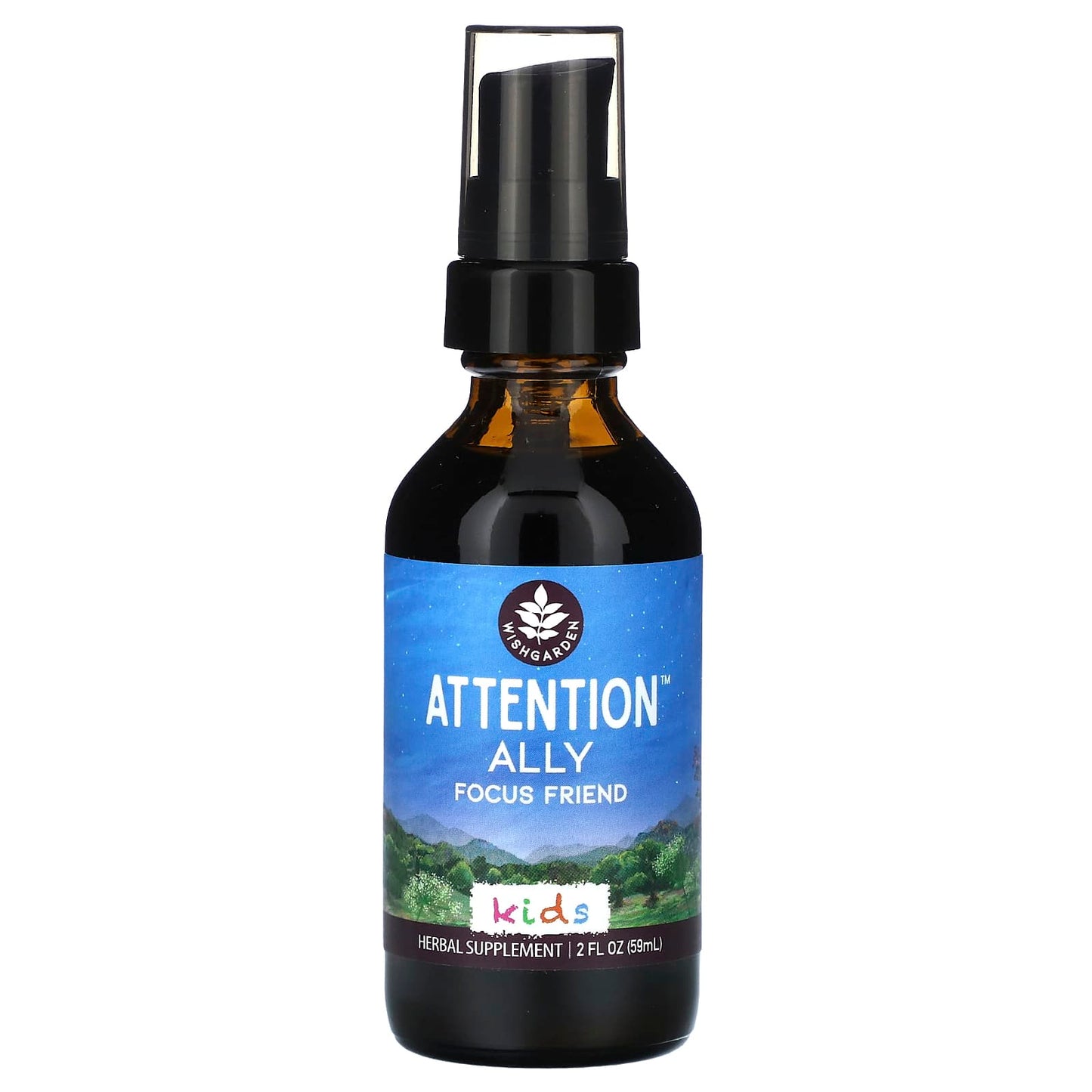 WishGarden Herbs, Kids, Attention Ally Focus Friend, 2 fl oz (59 ml) - Image 1