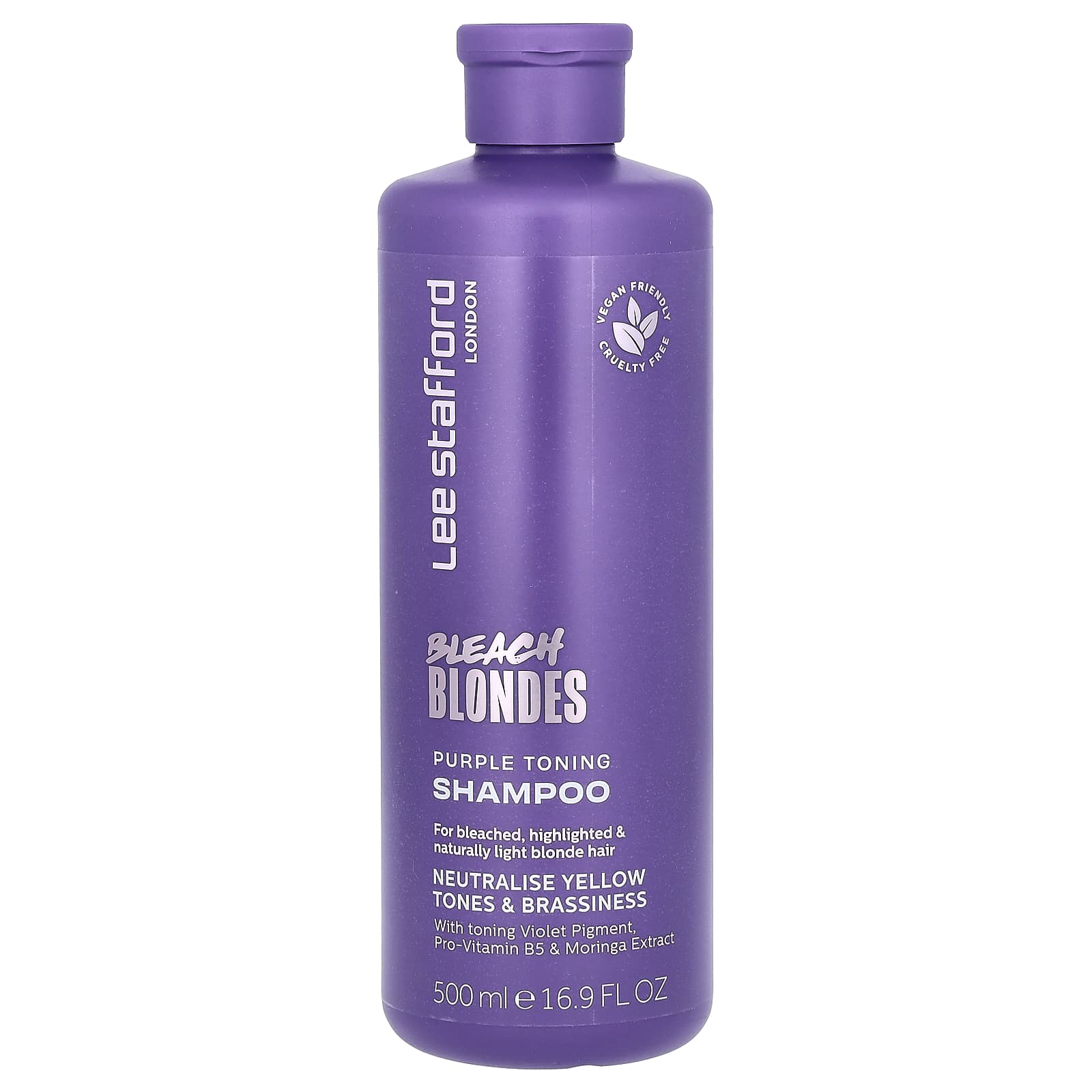 Lee Stafford, Bleach Blondes, Purple Toning Shampoo, For Bleached, Highlighted & Naturally Light Blonde Hair, 16.9 fl oz (500 ml) - Image 1