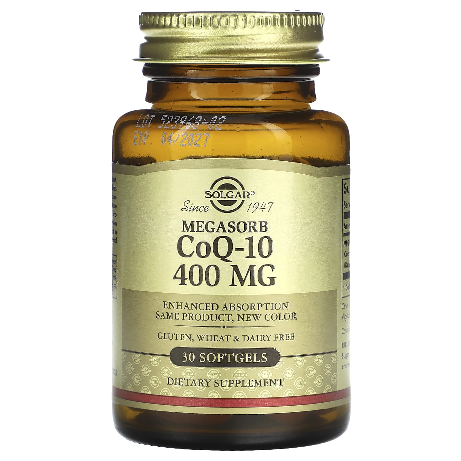 Solgar, Megasorb CoQ-10, 400 mg, 30 Softgels - Image 1