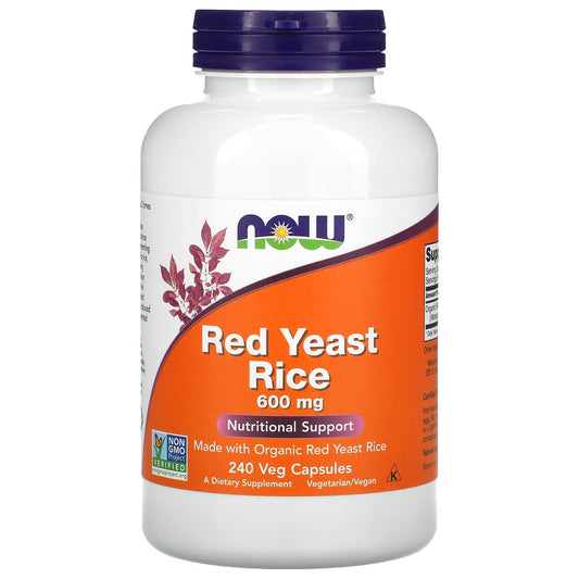 NOW Foods, Red Yeast Rice, 600 mg, 240 Veg Capsules - Image 1