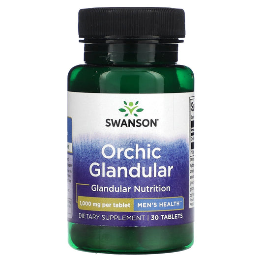 Swanson, Orchic Glandular, Men's Health, 1,000 mg, 30 Tablets - Image 1
