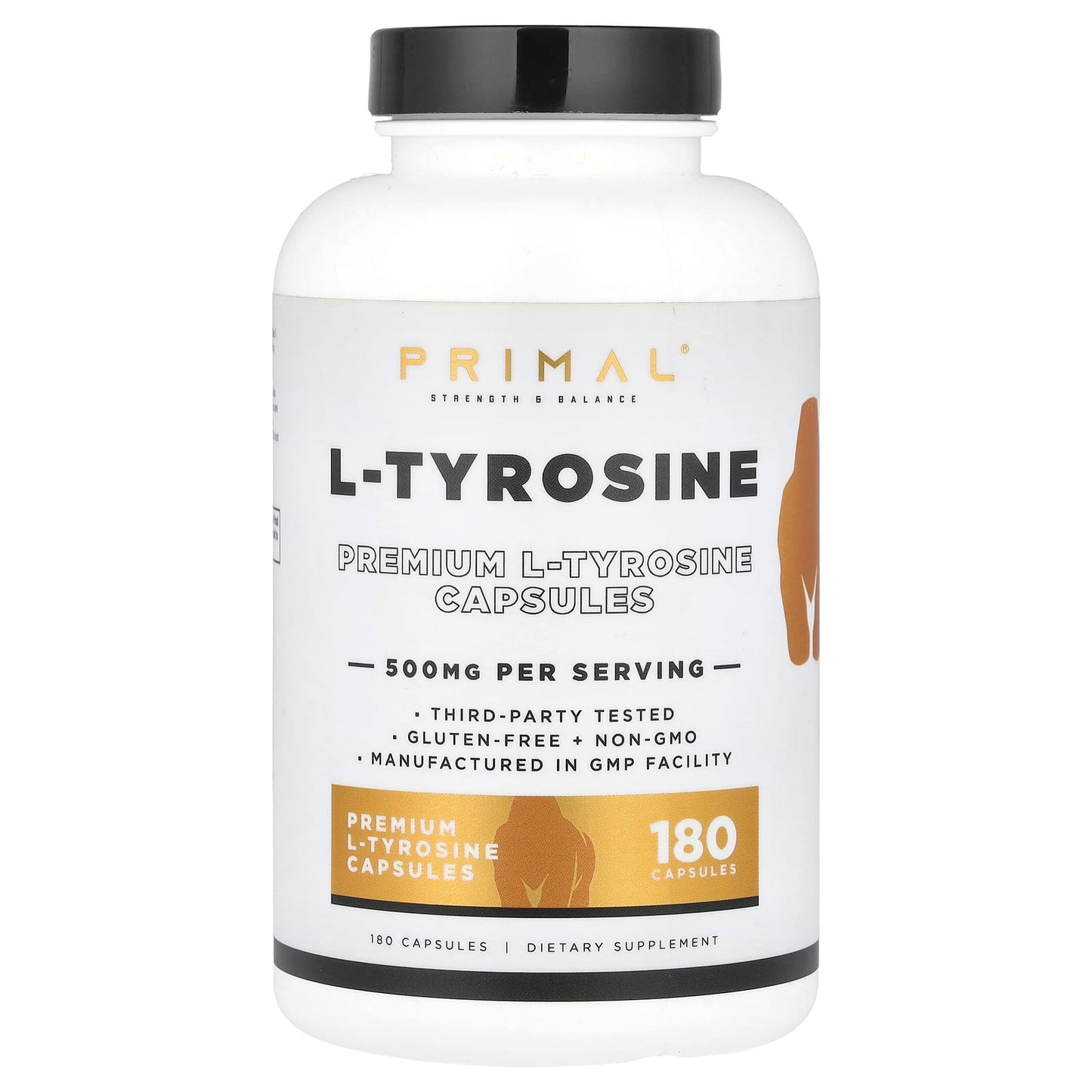 PrePrimal, L-Tyrosine, 500 mg , 180 Capsules - Image 1