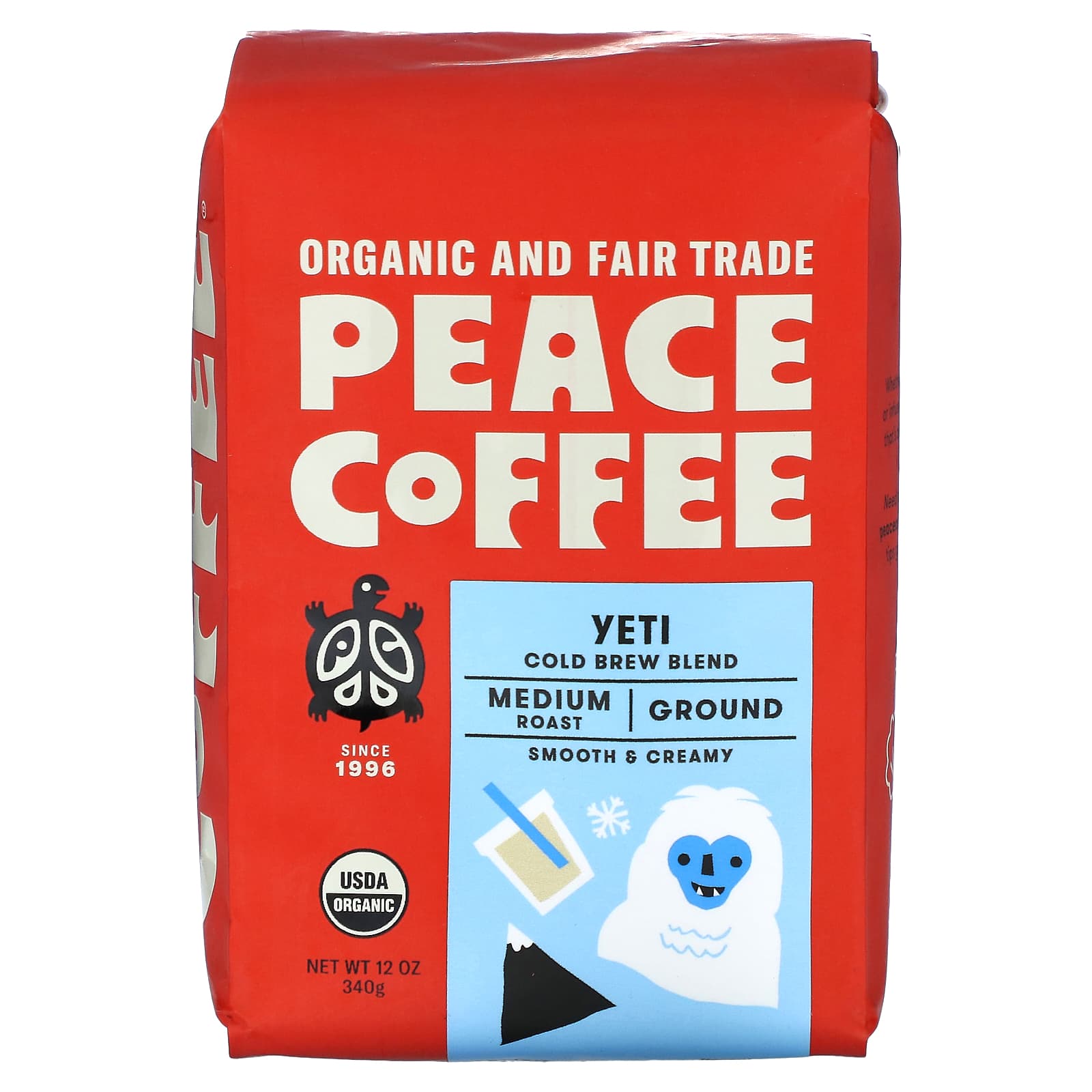 Peace Coffee, Organic Yeti, Cold Brew Blend, Ground, Medium Roast, 12 oz (340 g) - Image 1
