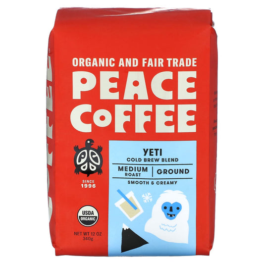 Peace Coffee, Organic Yeti, Cold Brew Blend, Ground, Medium Roast, 12 oz (340 g) - Image 1