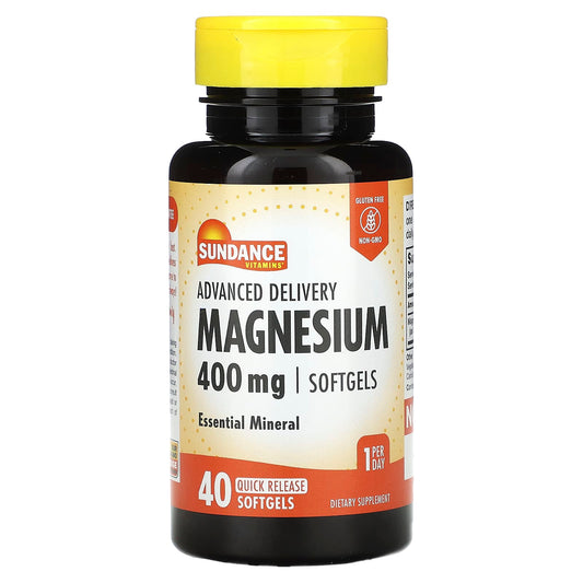 Sundance Vitamins, Advanced Delivery Magnesium, 400 mg, 40 Quick Release Softgels - Image 1