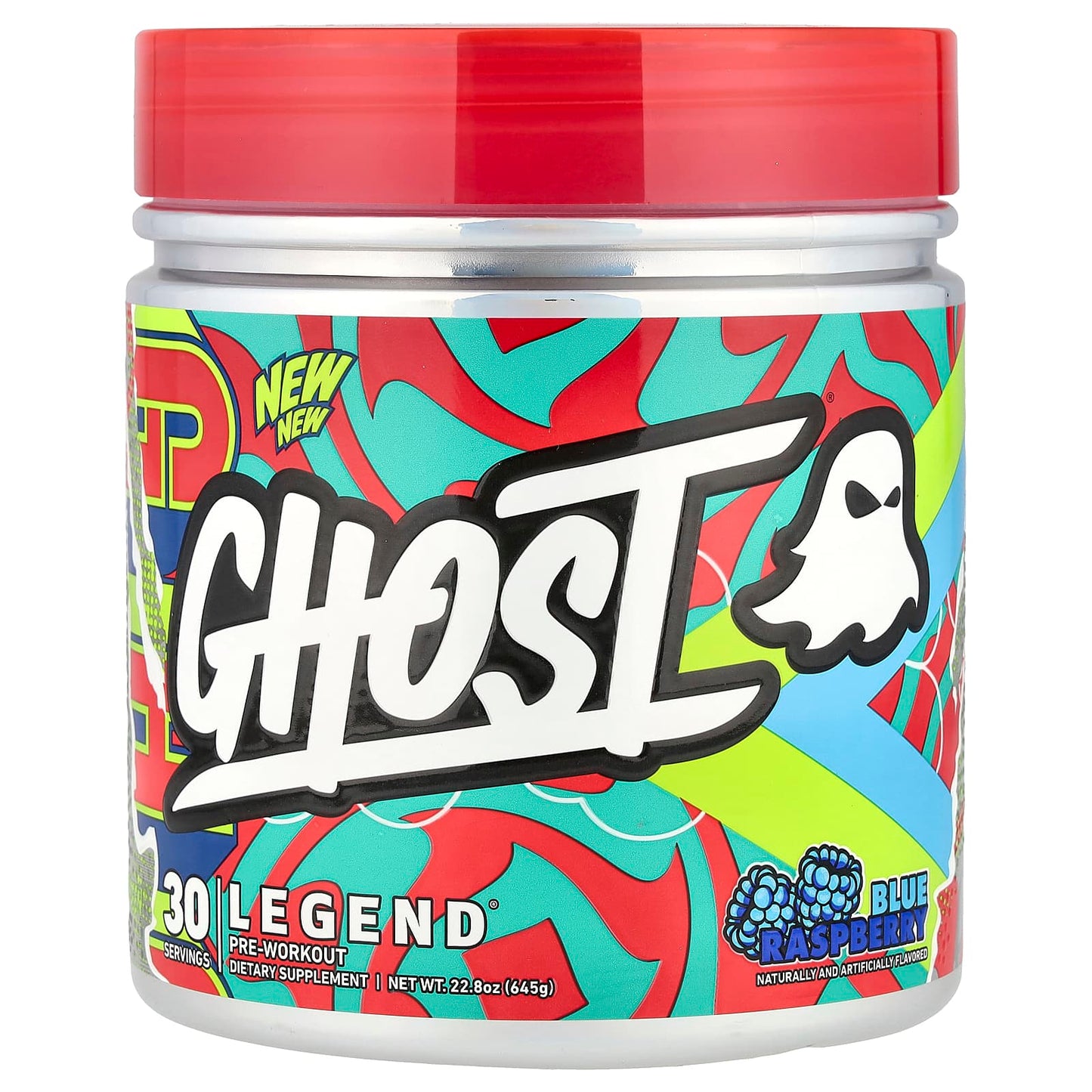 Ghost Legend Pre-Workout, Blue Raspberry, 22.8 oz (645g) - Image 1