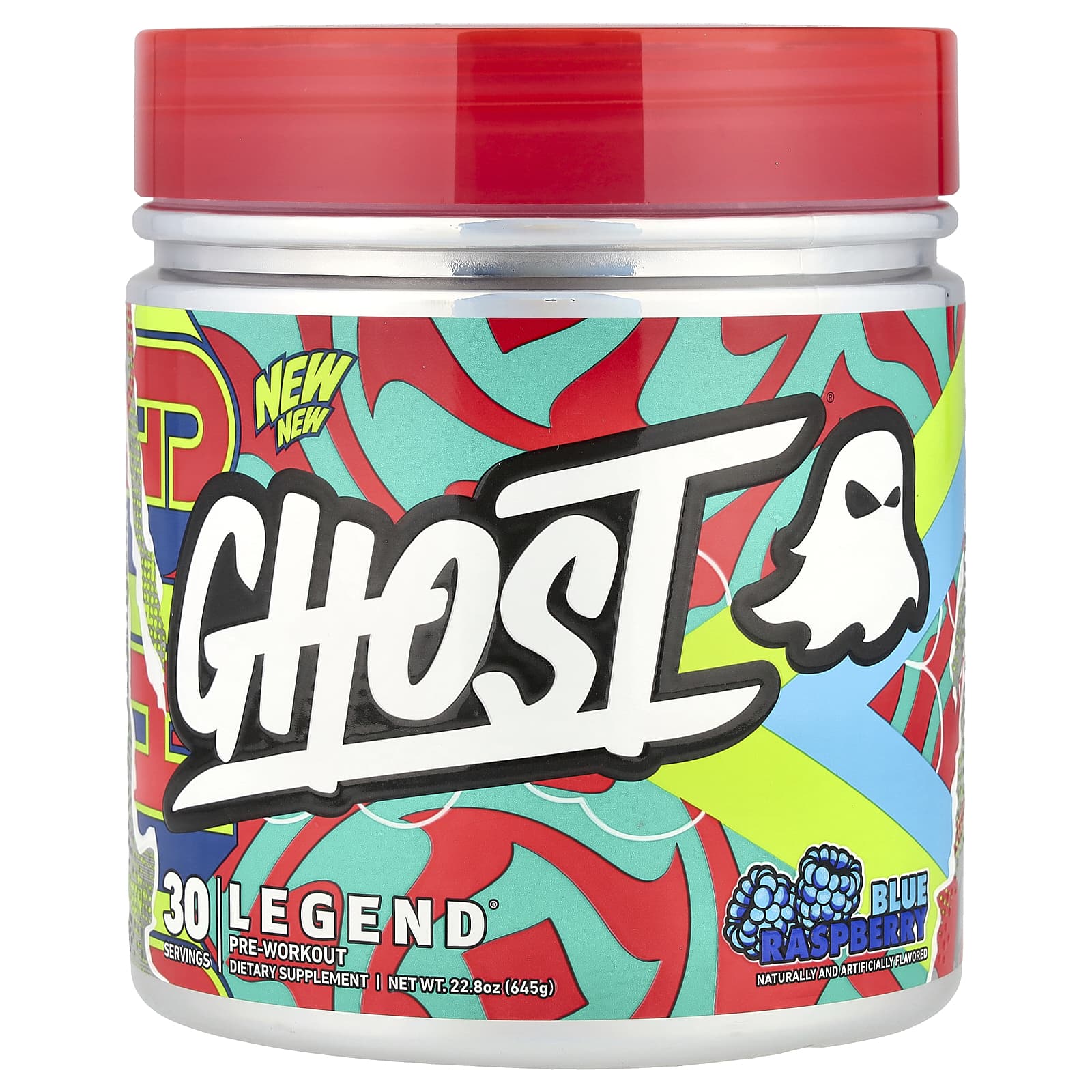 Ghost Legend Pre-Workout, Blue Raspberry, 22.8 oz (645g) - Image 1