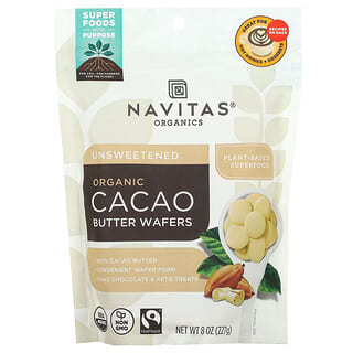 Navitas Organics Organic Cacao Butter Wafers for Hot Drinks & Desserts