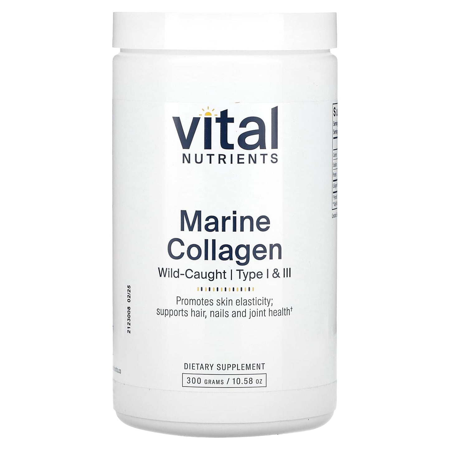 Vital Nutrients, Marine Collagen Wild-Caught, Type I & III, 10.58 oz (300 g) - Image 1