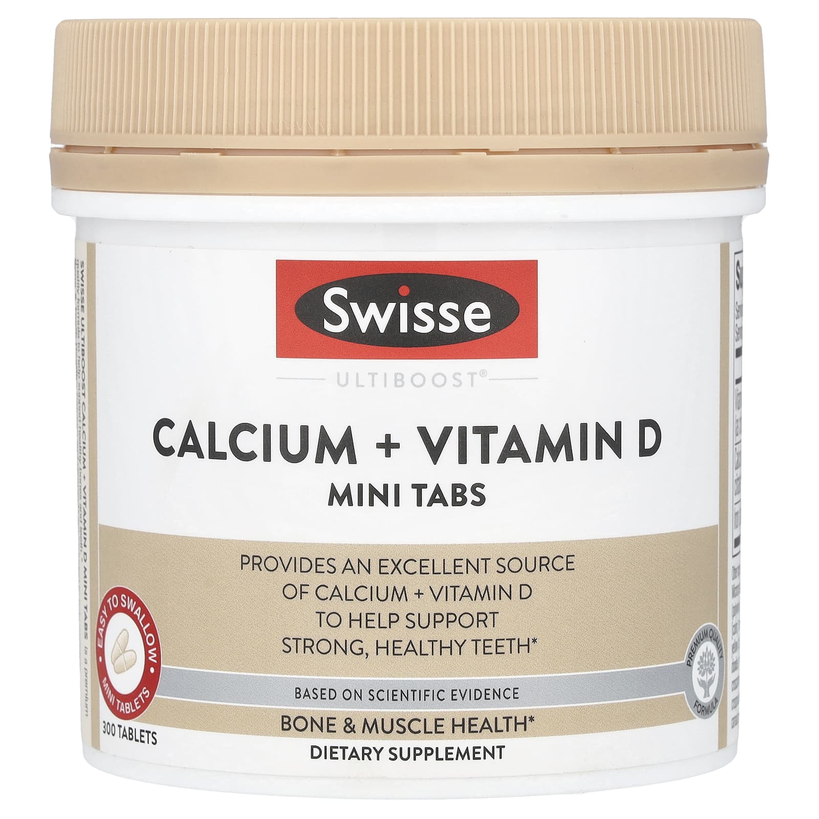 Swisse, Ultiboost®, Calcium + Vitamin D Mini Tabs, 300 Tablets - Image 1