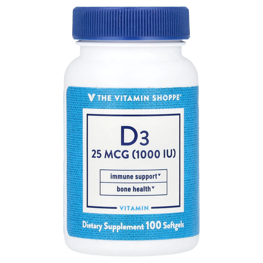 The Vitamin Shoppe, Vitamin D3, 25 mcg (1,000 IU), 100 Softgels - Image 1