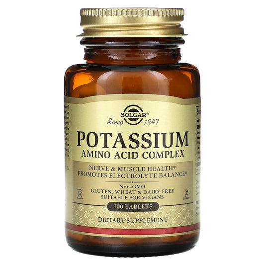 Solgar, Potassium Amino Acid Complex, 100 Tablets (99 mg per Tablet) - Image 1