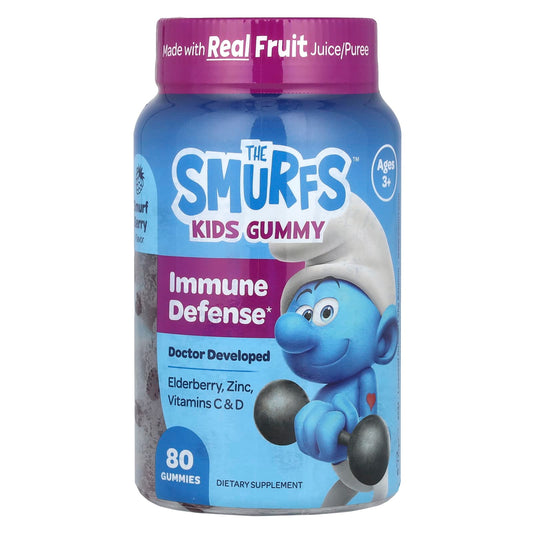 The Smurfs, Kids Gummy, Immune Defense, Ages 3+, Smurf Berry , 80 Gummies - Image 1