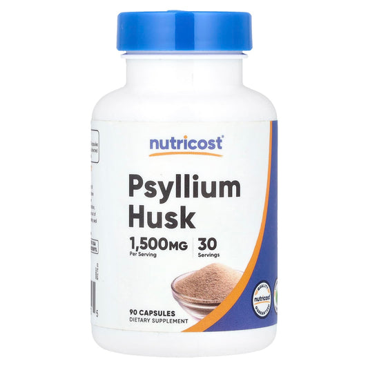 Nutricost, Psyllium Husk, 90 Capsules, (500 mg per Capsule) - Image 1