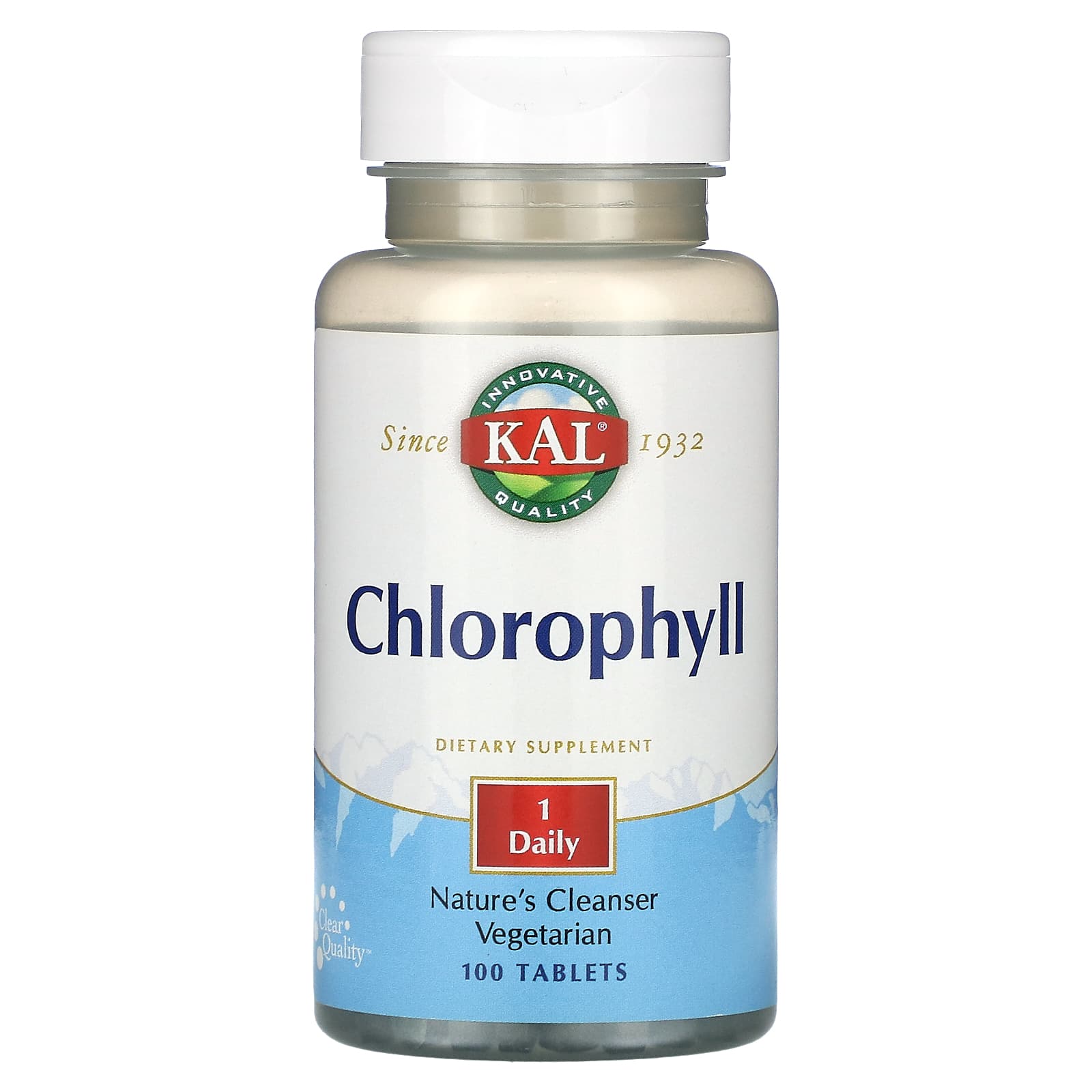 KAL Chlorophyll Supplements - 100 Tablets, 20mg, Daily Nature's Cleanser - Image 1