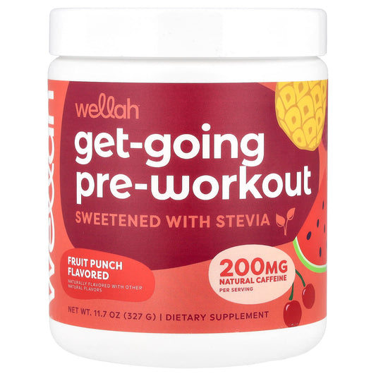 Wellah, Get-Going Pre-Workout, Fruit Punch, 11.7 oz (327 g) - Image 1