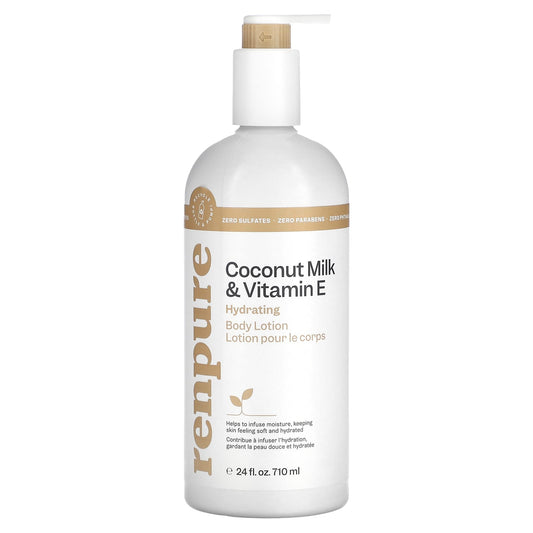 Renpure, Hydrating Body Lotion, Coconut Milk & Vitamin E, 24 fl oz (710 ml) - Image 1