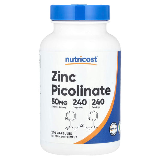 Nutricost, Zinc Picolinate, 50 mg, 240 Capsules - Image 1
