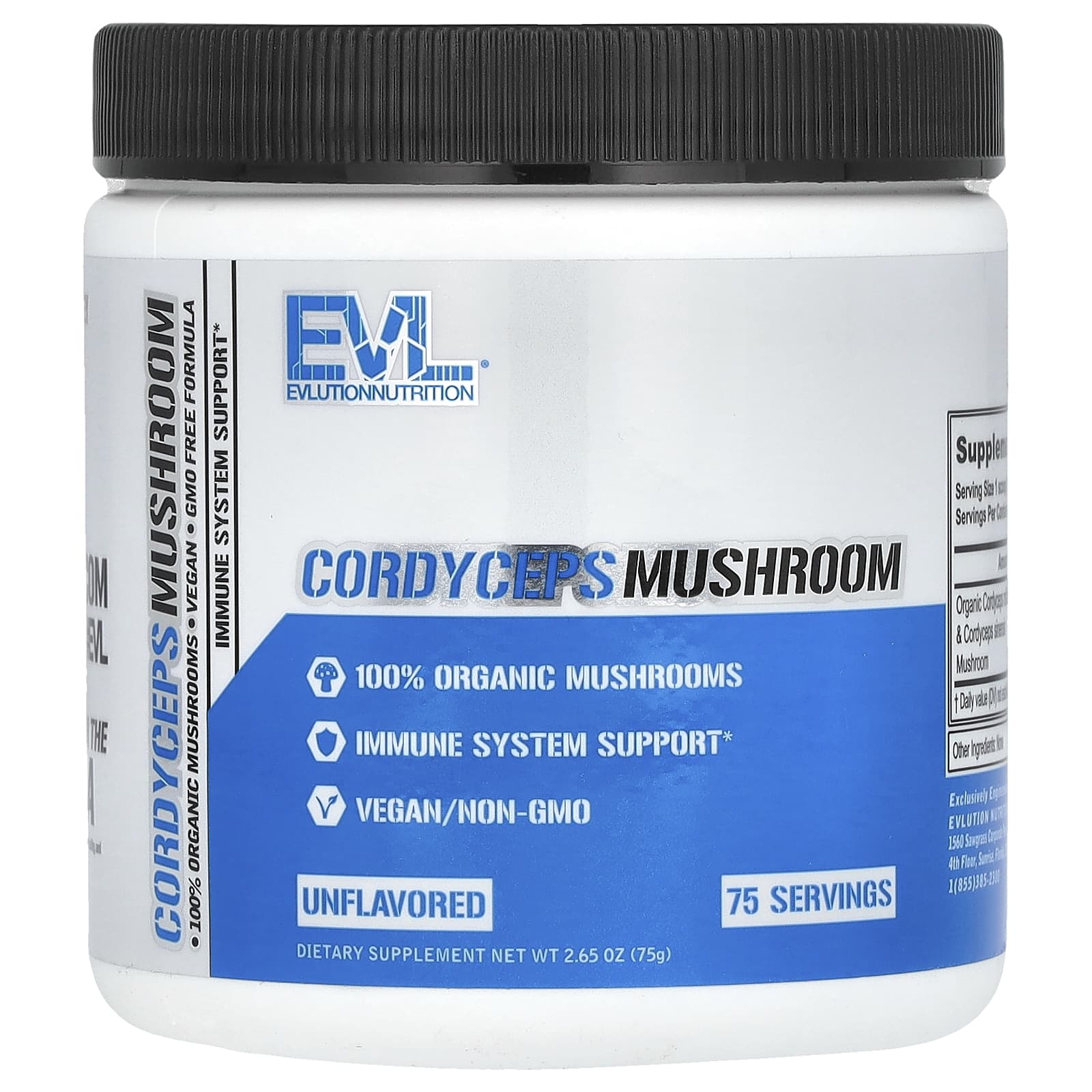<strong>EVLution Nutrition</strong> Cordyceps Mushroom Supplement - 100% Organic & Vegan - Image 1