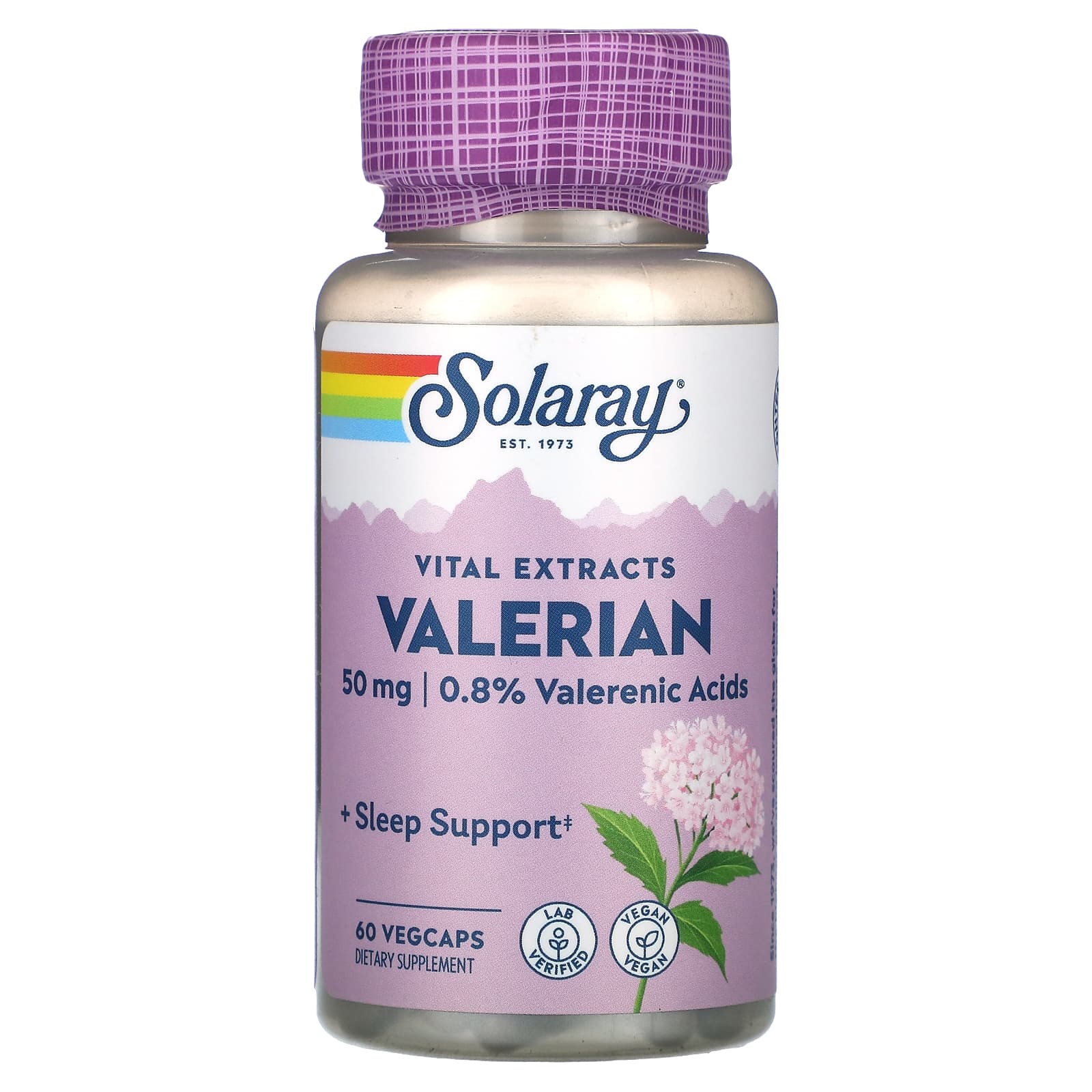 Solaray, Vital Extracts, Valerian, 60 VegCaps - Image 1