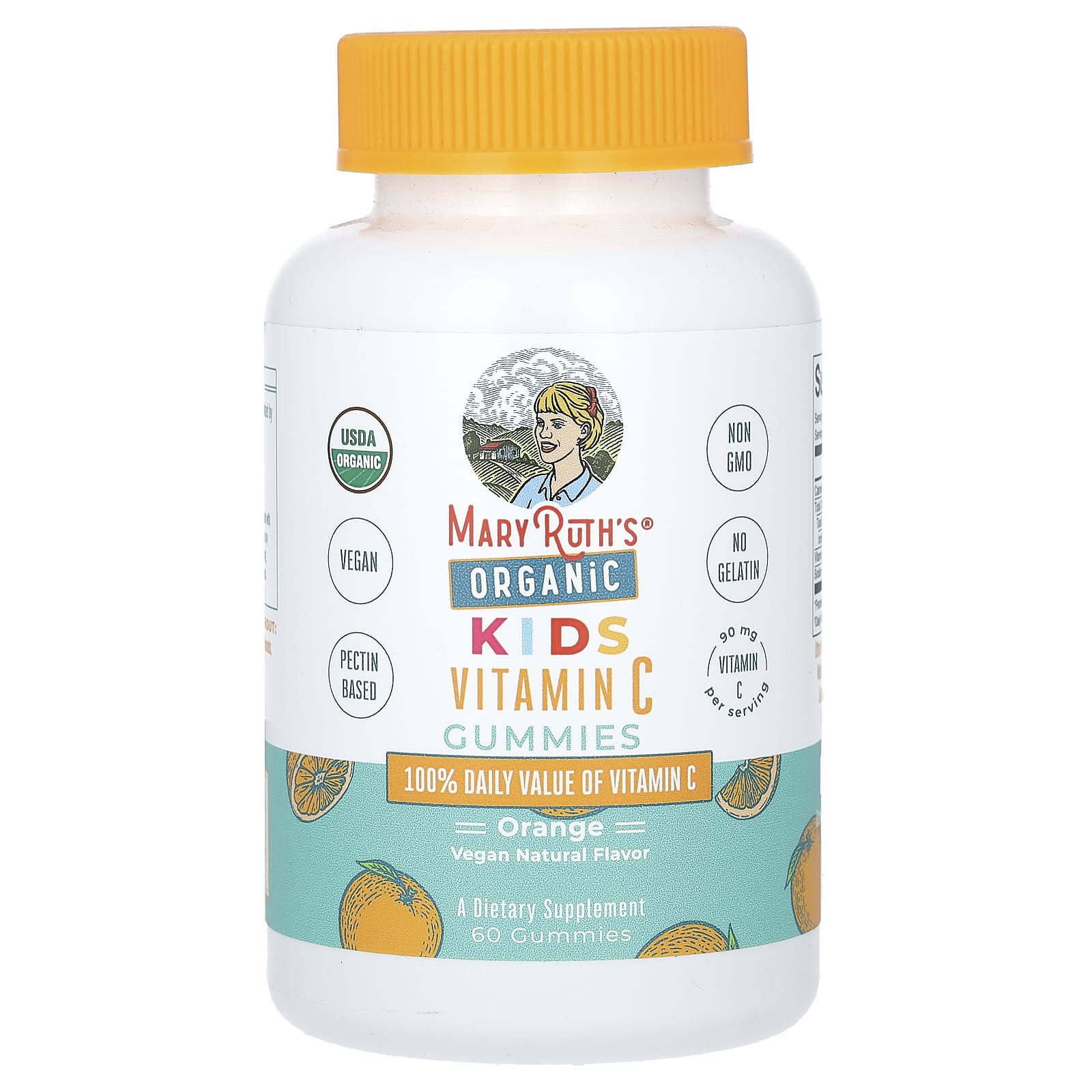 MaryRuth's, Organic Kids Vitamin C Gummies, Orange, 60 Gummies (45 mg per Gummy) - Image 1