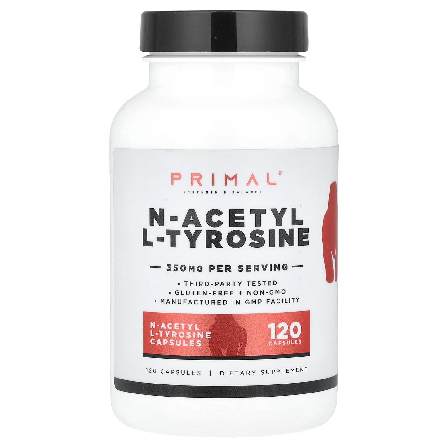 PrePrimal, N-Acetyl L-Tyrosine, 350 mg, 120 Capsules - Image 1