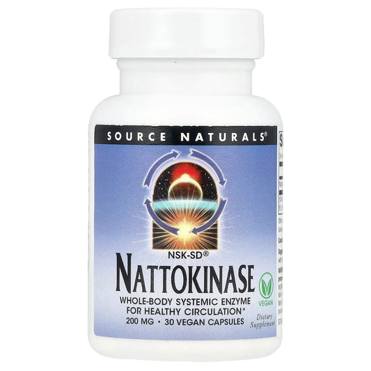 Source Naturals, NSK-SD®, Nattokinase, 200 mg, 30 Vegan Capsules - Image 1