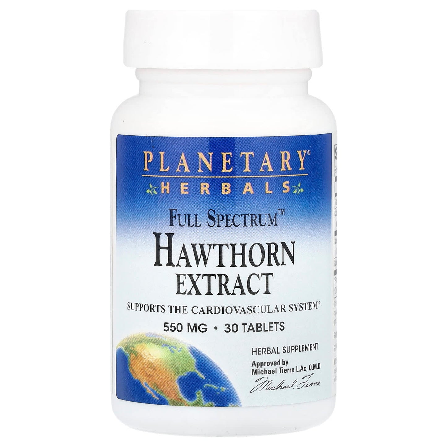 Planetary Herbals, Full Spectrum™ Hawthorn Extract, 30 Tablets - Image 1