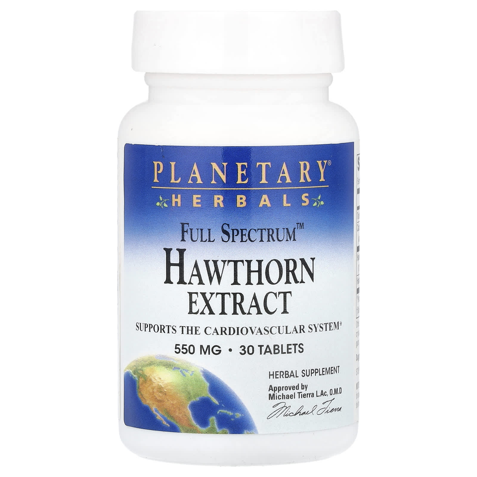 Planetary Herbals, Full Spectrum™ Hawthorn Extract, 30 Tablets - Image 1