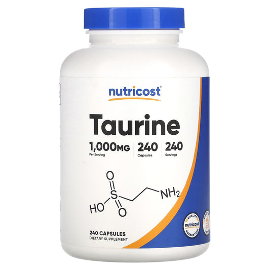 Nutricost, Taurine, 1,000 mg, 240 Capsules - Image 1