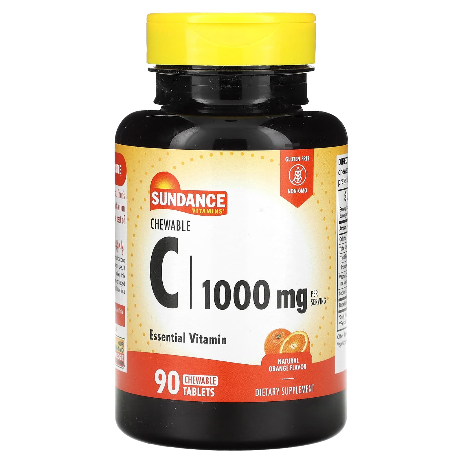 Sundance Vitamins, Chewable C, Natural Orange, 1,000 mg, 90 Chewable Tablets (500 mg per Tablet) - Image 1