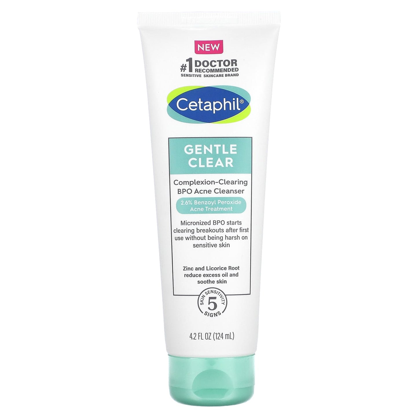 Cetaphil Gentle Acne Cleanser, Benzoyl Peroxide, 4.2 fl oz - Image 1