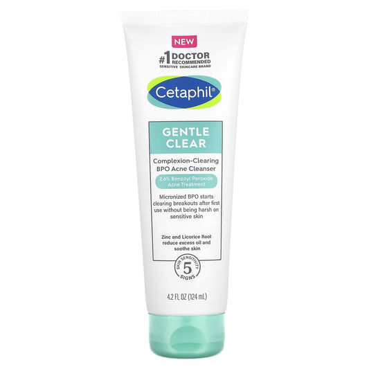 Cetaphil Gentle Acne Cleanser, Benzoyl Peroxide, 4.2 fl oz - Image 1