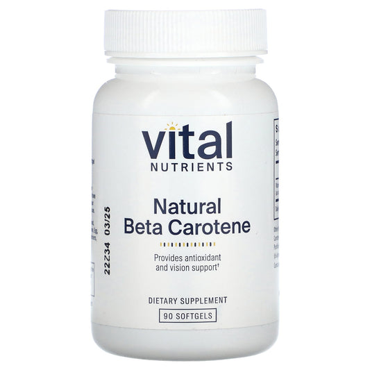 Vital Nutrients, Natural Beta Carotene, 90 Softgels (7,500 mcg RAE per Softgel) - Image 1